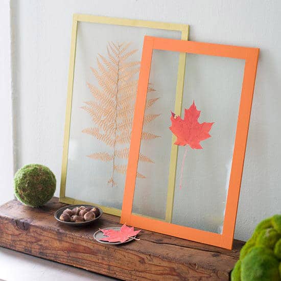 Pressed Leaf - Better Homes and Gardens | 15 DIY Fall Crafts | www.madewithHAPPY.com