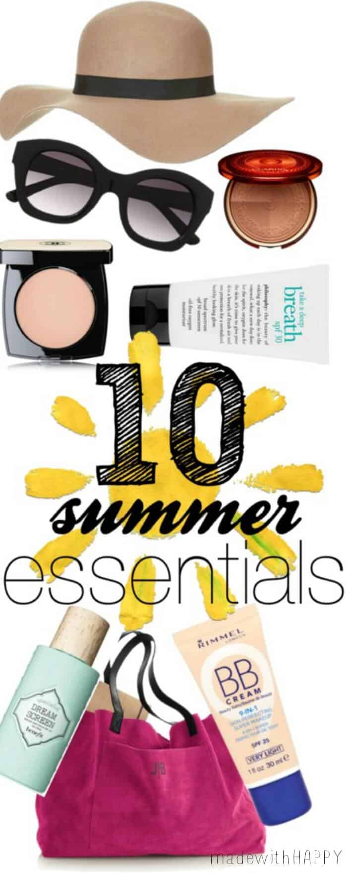10 Summer Essentials. Your must have makeup essentials for the Summer! Before you head to the beach, make sure these items are with you!