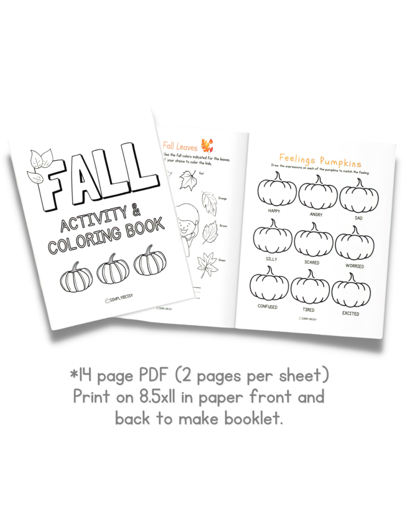 14 page free printable fall activity booklet for kids
