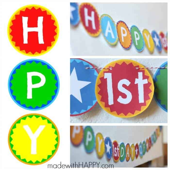 Happy 1st Day of School Printable Banner