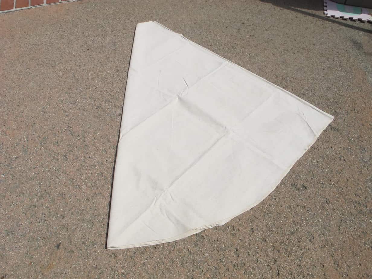 Cut Canvas teepee into triangle