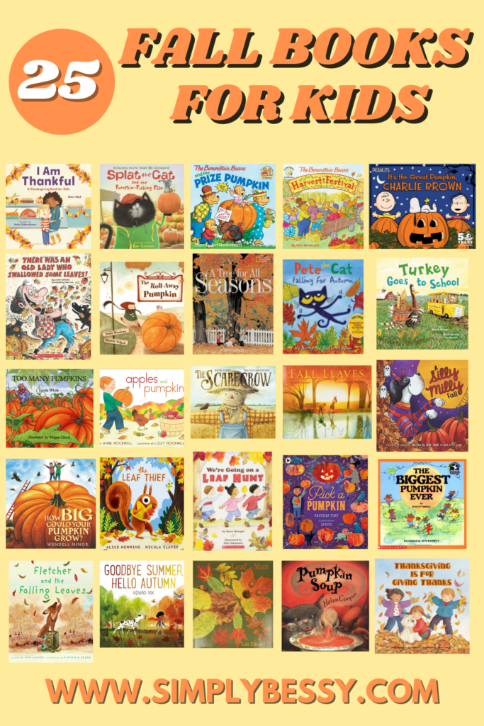25 Fall Books for kids pin image