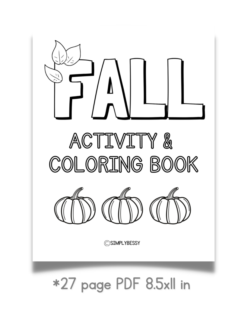27 page free printable fall activity book pdf