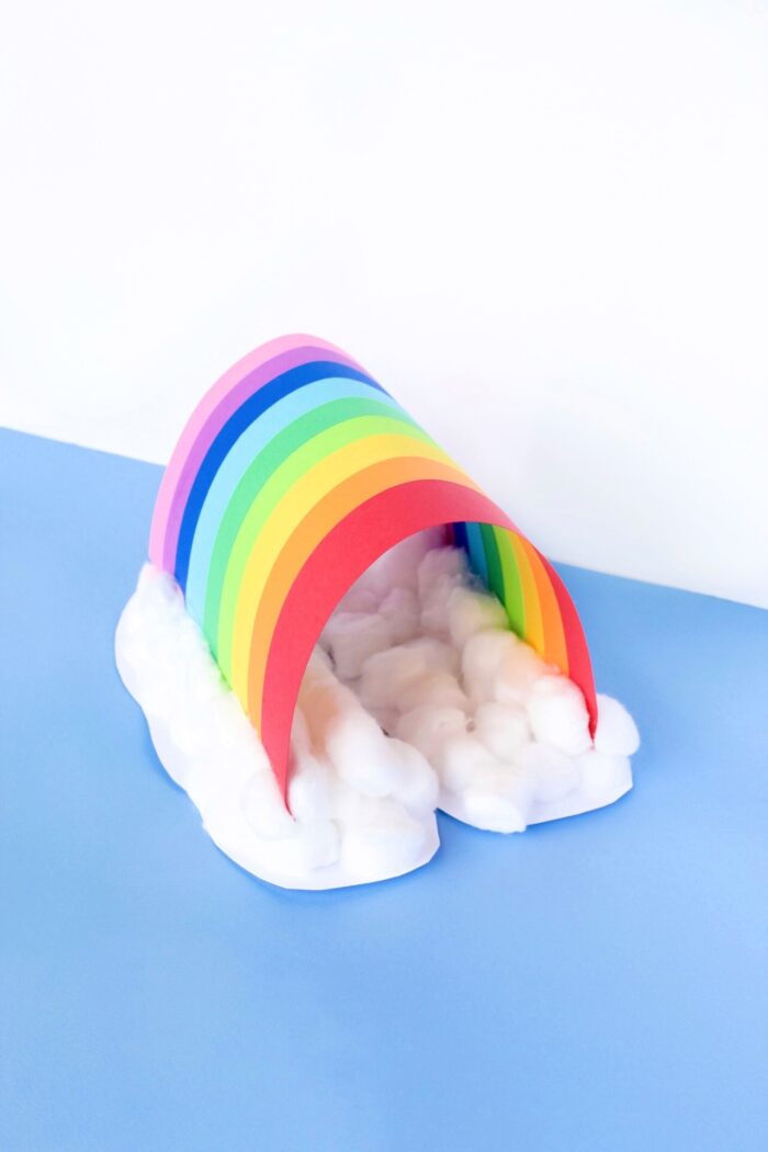 3D paper rainbow craft for kids