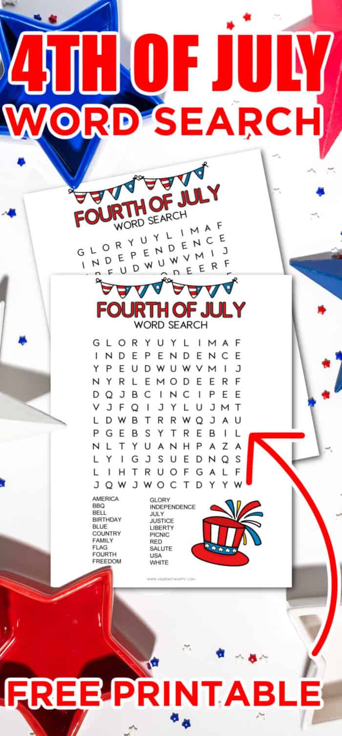 word search fourth of July