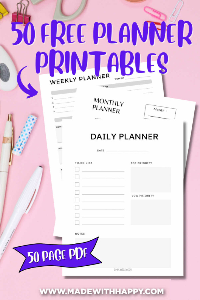 printable planner pages