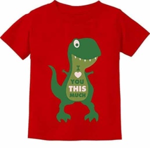 Red T-shirt with Love Dinosaur 