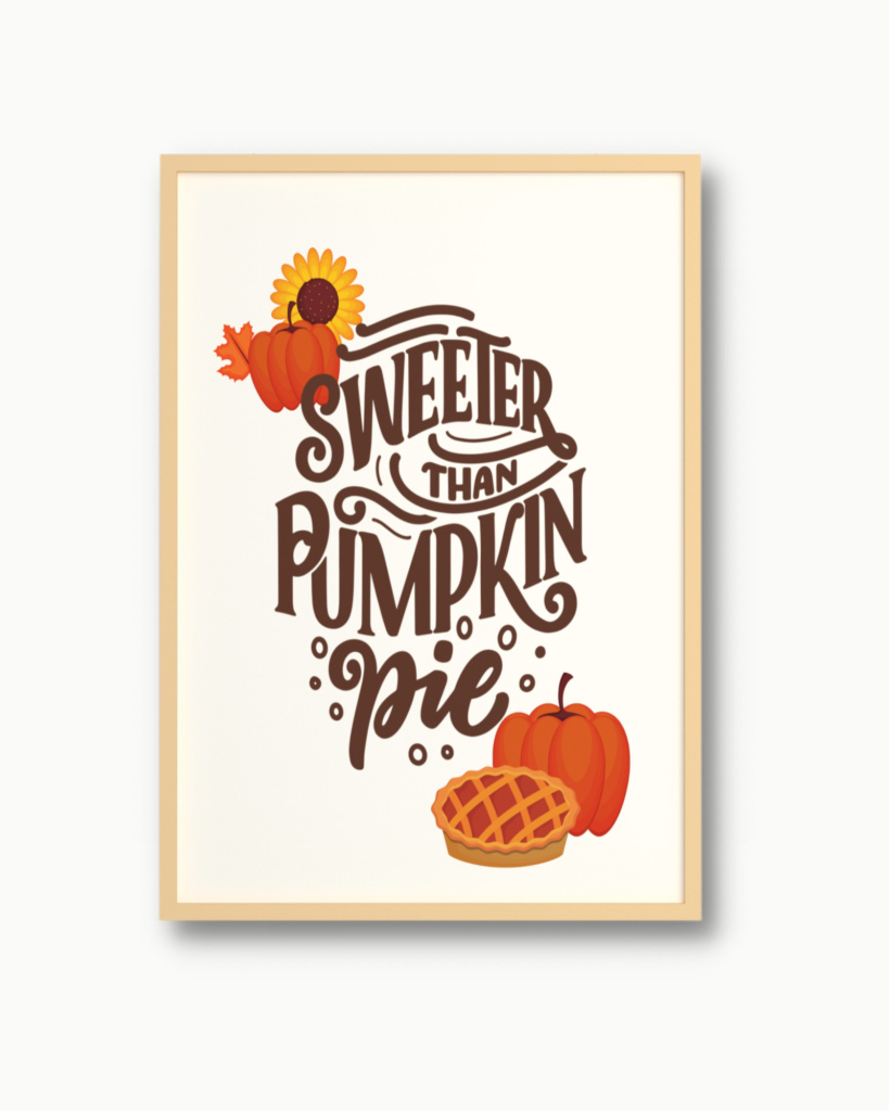 thanksgiving art print pumpkin pie