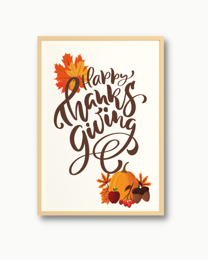 happy thanksgiving art print