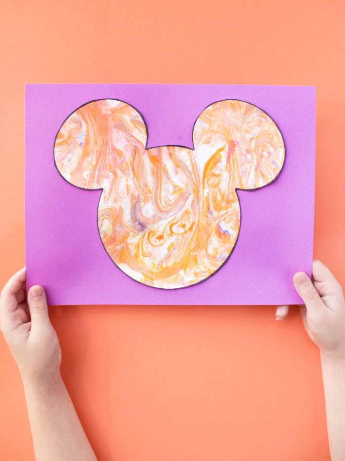 marble paper tie dye mickey mouse craft