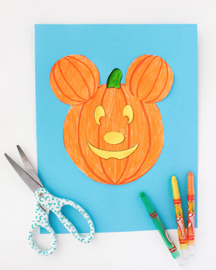 mickey pumpkin paper craft for kids