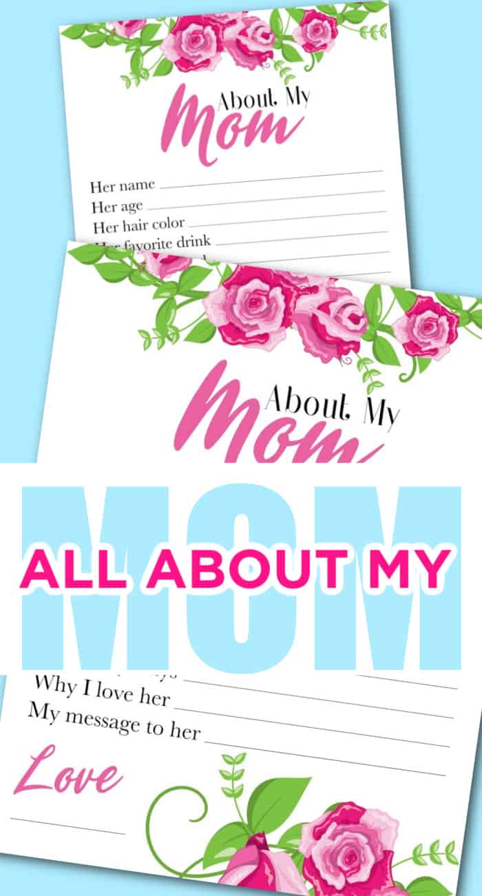 i love my mom printable