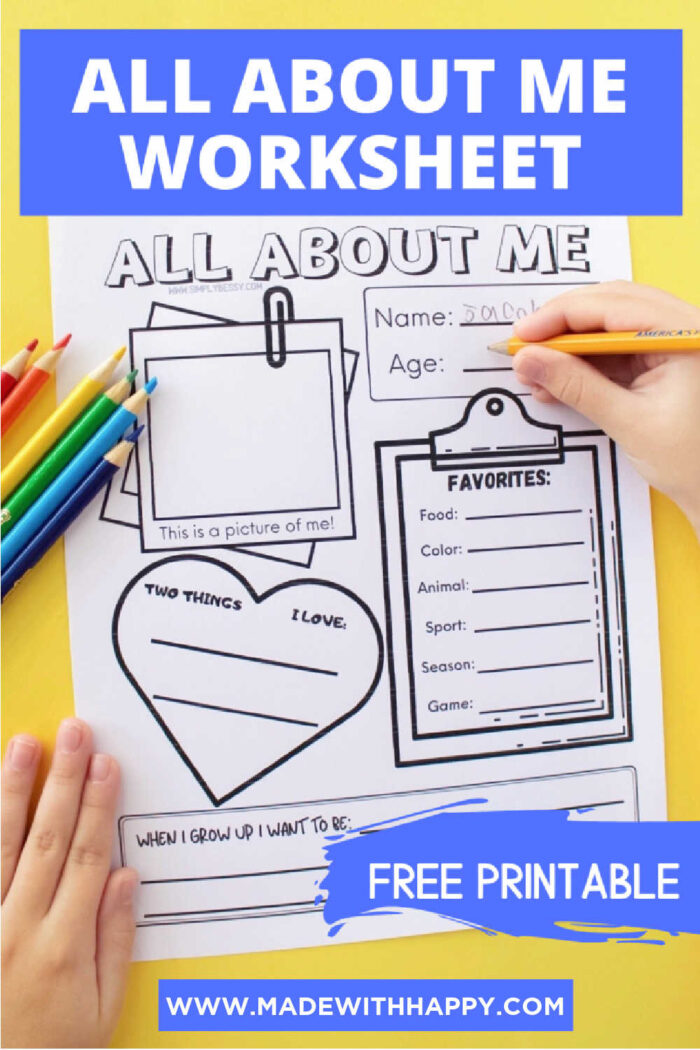 All About Me Worksheet