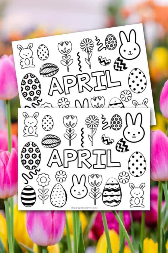 Free Printable April Word Search For Kids - Made with HAPPY