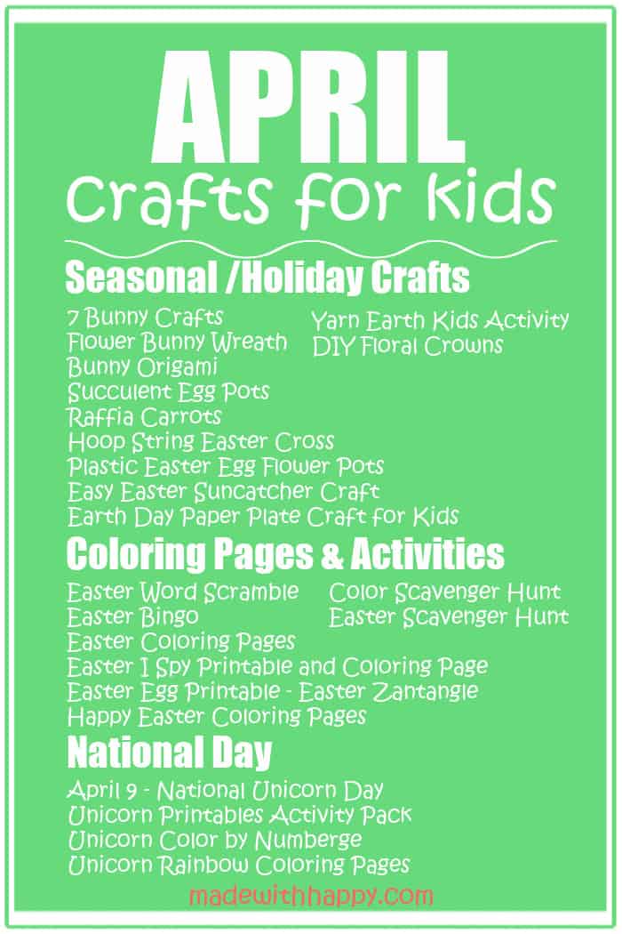 April Crafts For Kids