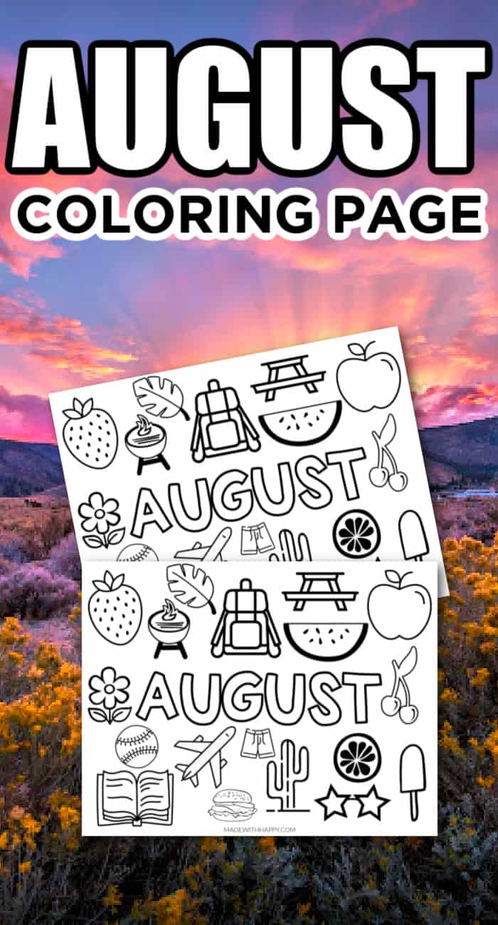 August Coloring Pages for Kids