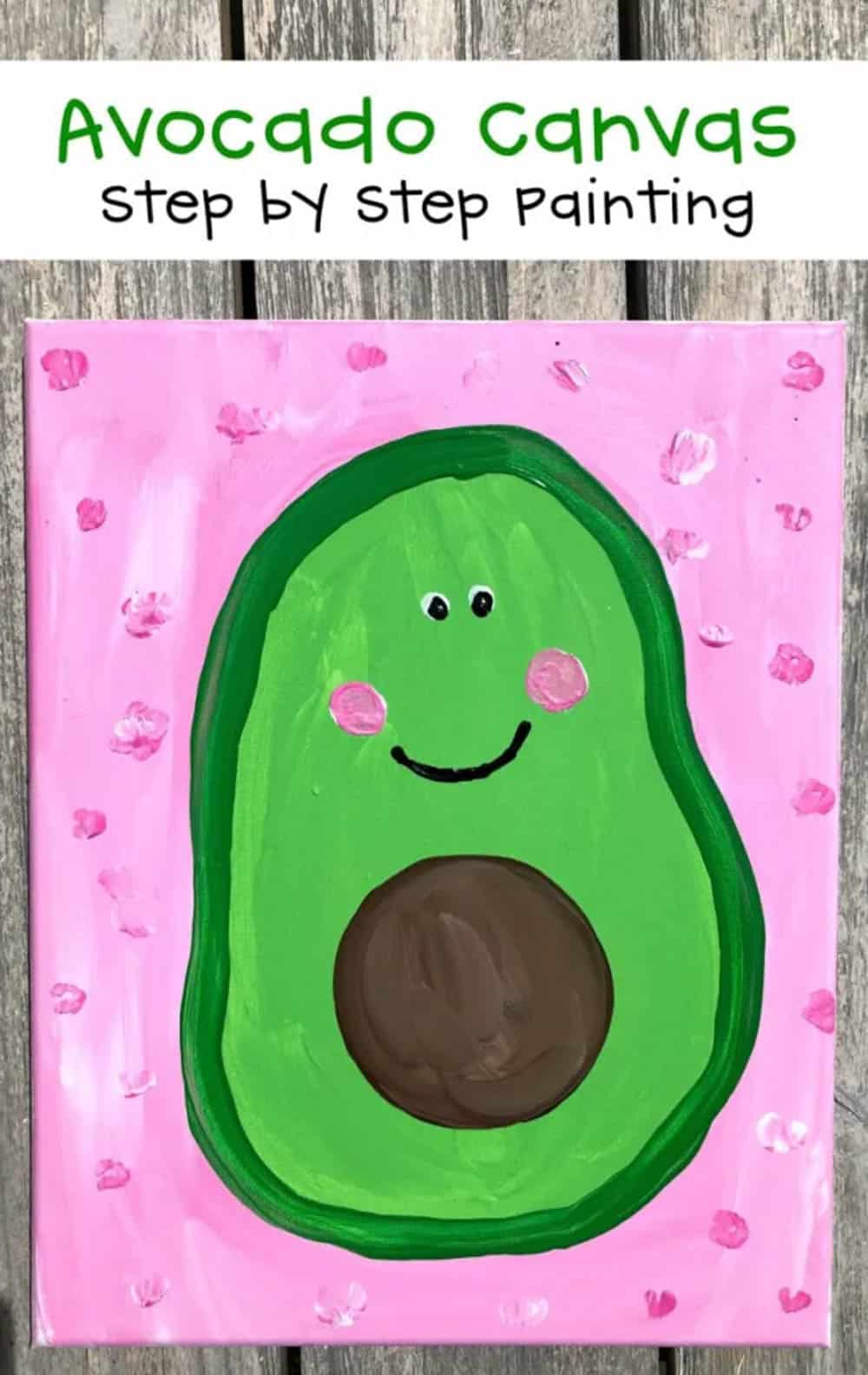 Avocado Canvas Step By Step Painting