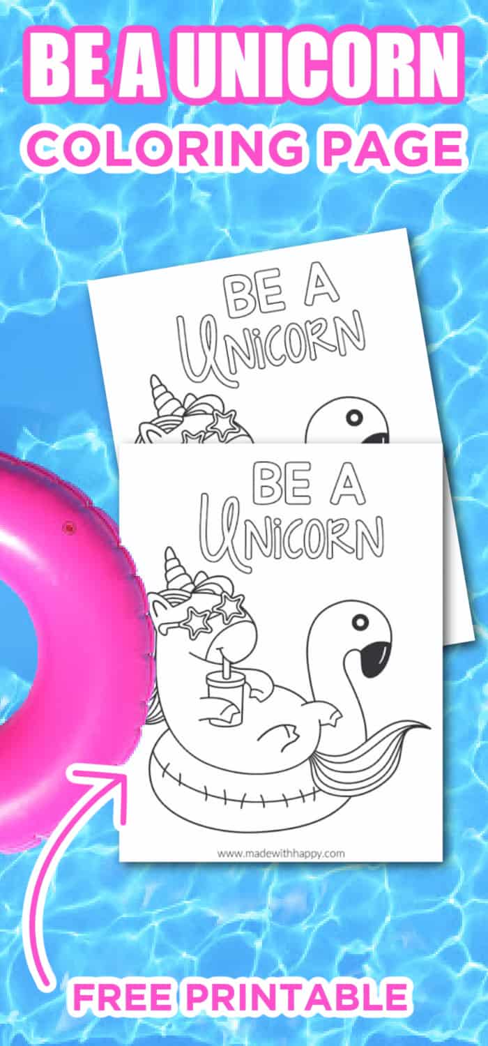 Free Printable Be A Unicorn Coloring Page