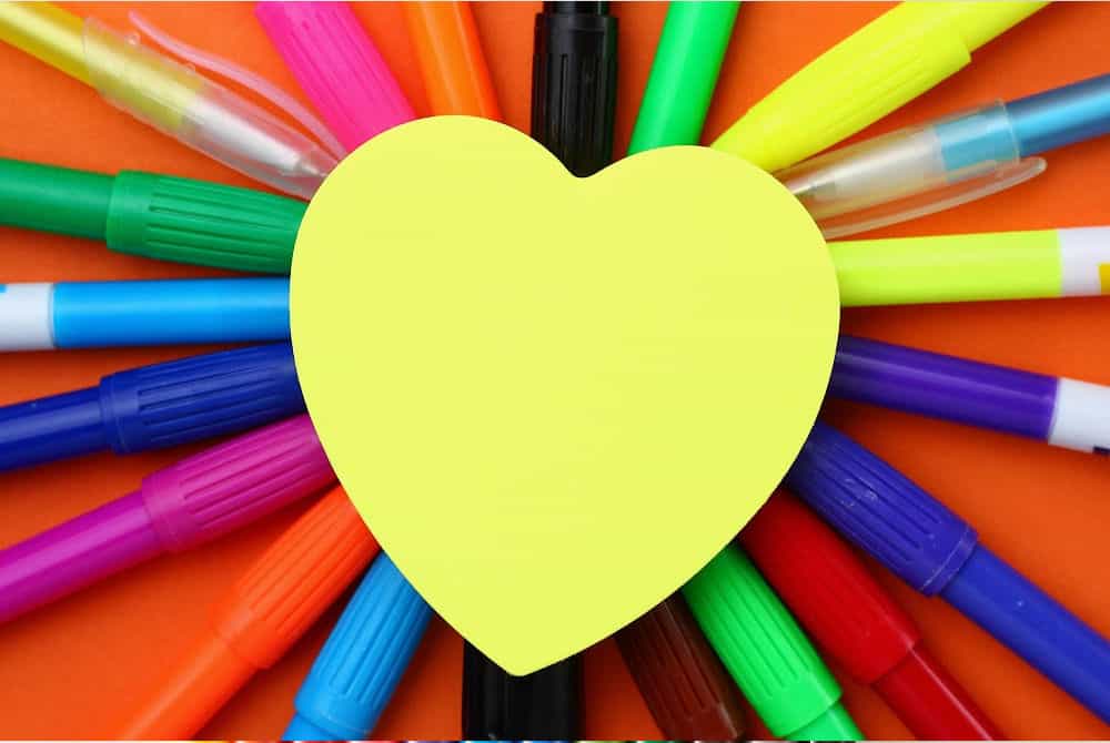 Heart around markers