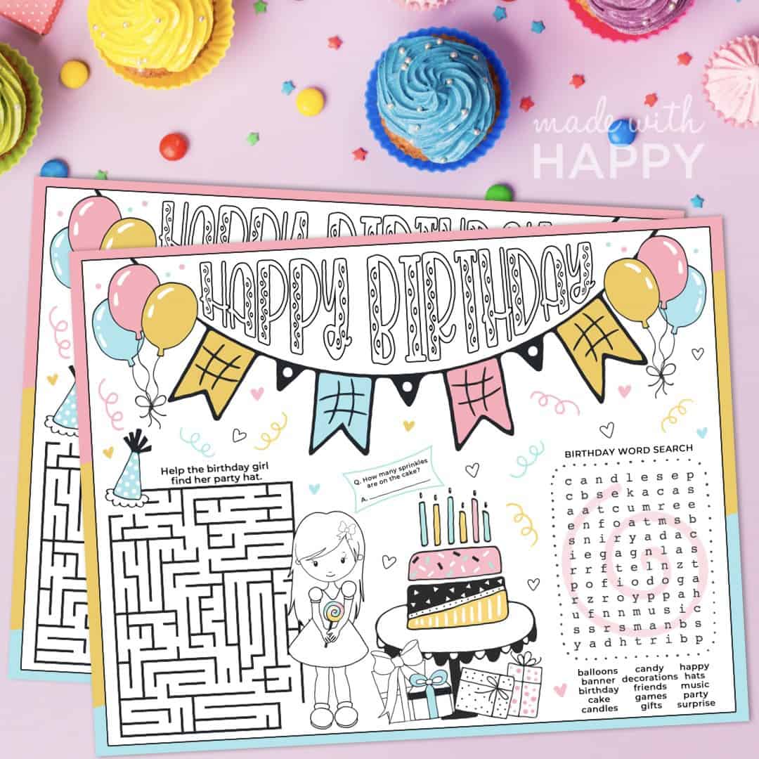 Birthday Girl Coloring Page