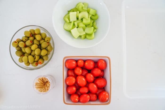 Bloody Mary Bites. Bloody Mary Bombs. Superbowl Appetizers. Finger foods perfect for tailgating. Super bowl appetizers ideas. Bloody Mary Cocktail Appetizer.