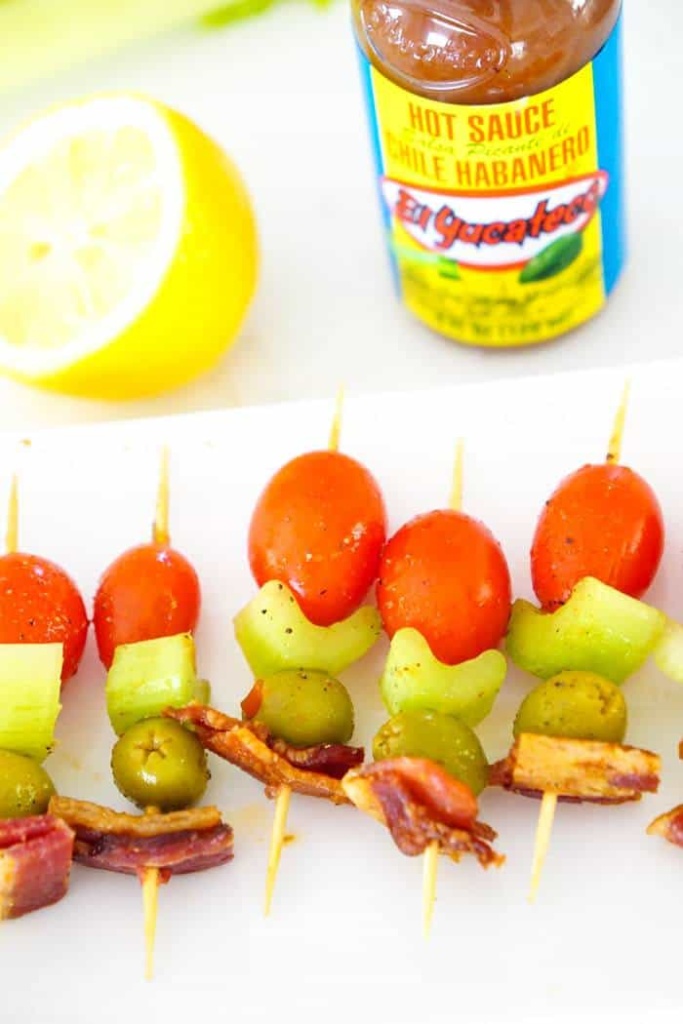 Bloody Mary Bites. Bloody Mary Bombs. Superbowl Appetizers. Finger foods perfect for tailgating. Super bowl appetizers ideas. Bloody Mary Cocktail Appetizer.