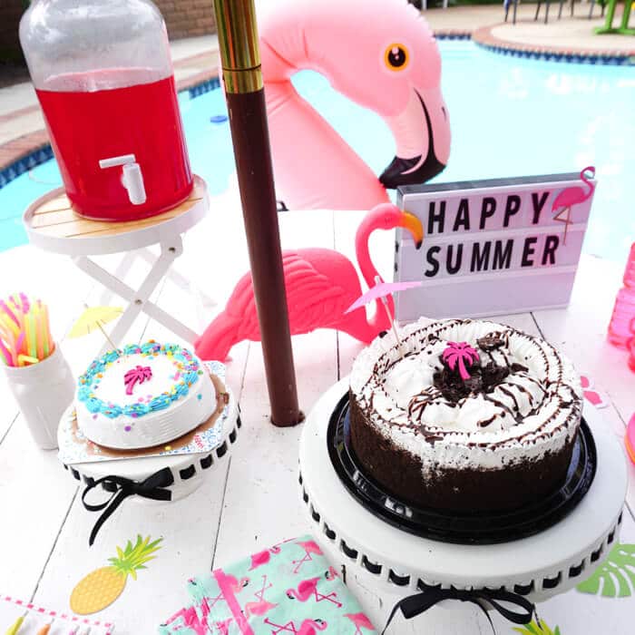 There are 5 key things to remember when hosting a HAPPY Summer celebration. | Hosting a Summer Party | Ice Cream cake parties | Summer Celebration with Ice Cream Cakes | Flamingo Summer Parties | www.madewithhappy.com