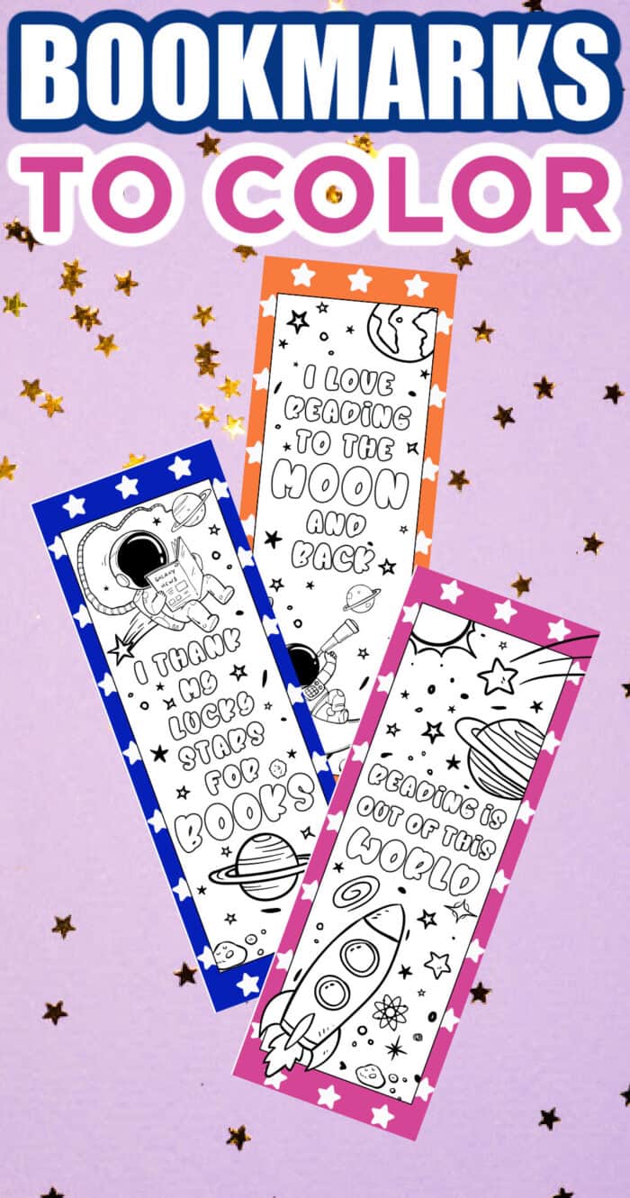 free printable bookmarks to color space bookmark made with happy