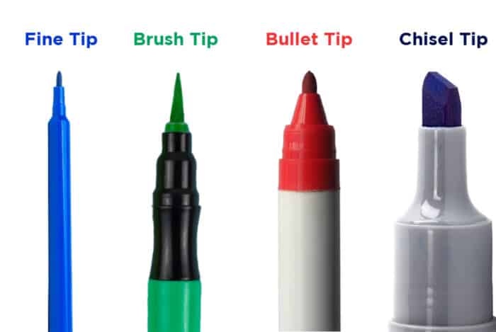 Different marker tips