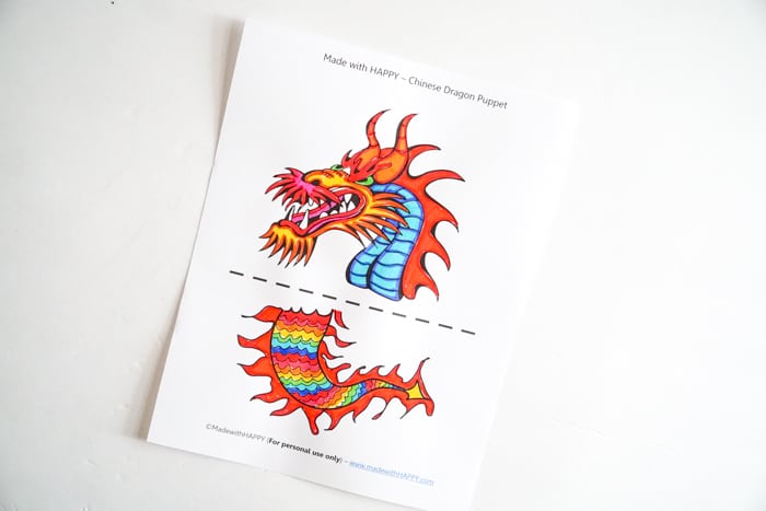 colored paper dragon