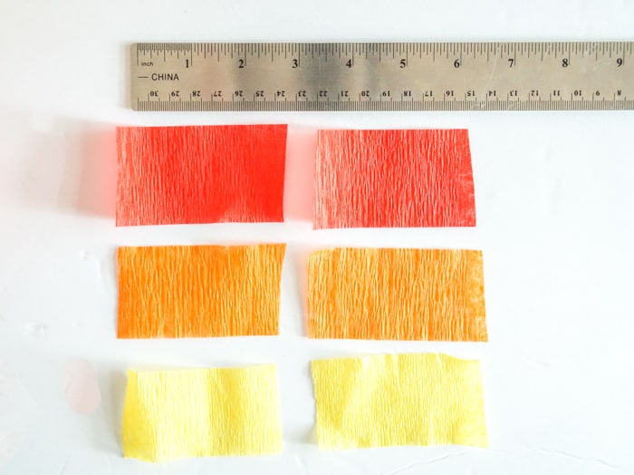 small pieces of crepe paper