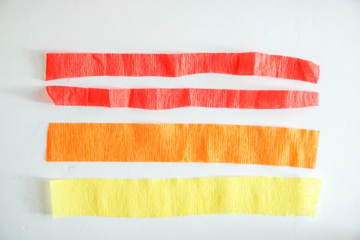 yellow orange and red Crepe paper 