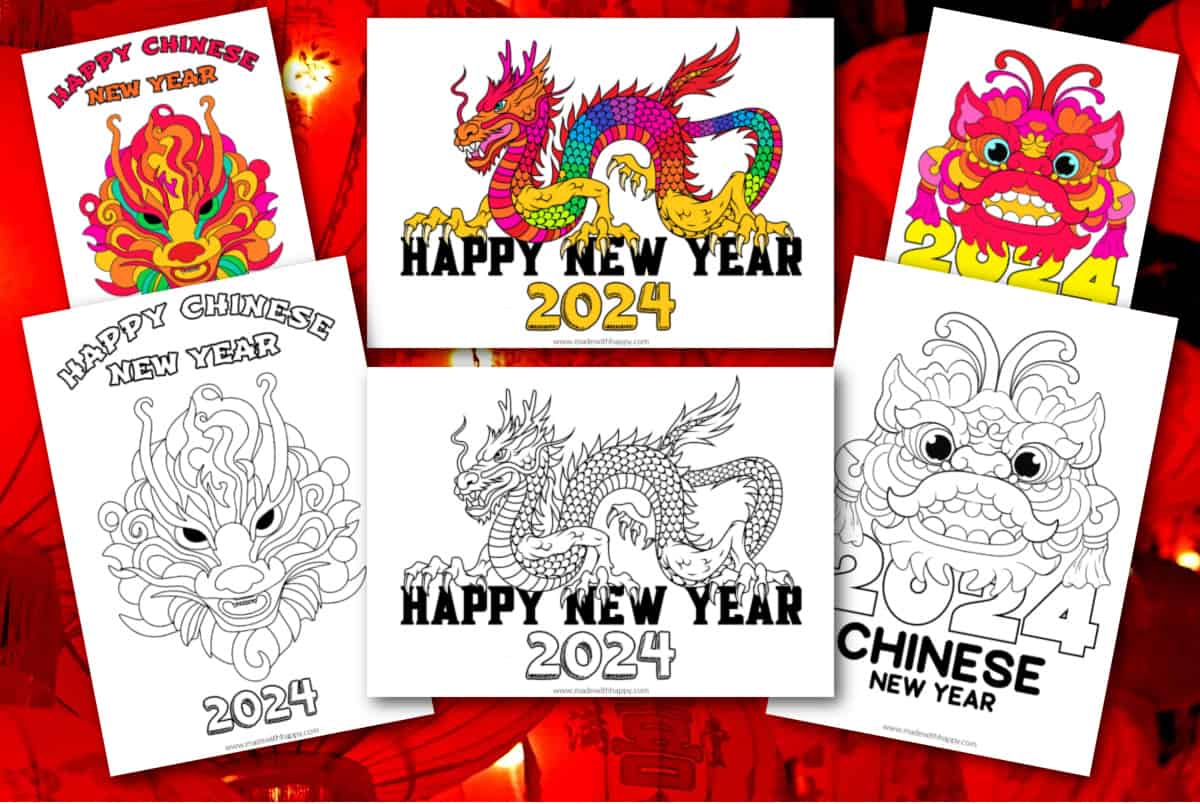 Chinese New Year Coloring Pages 2024