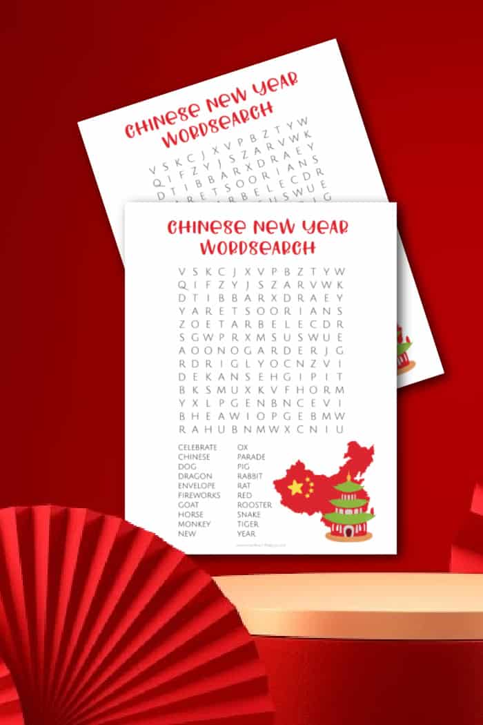 printable chinese new year word search