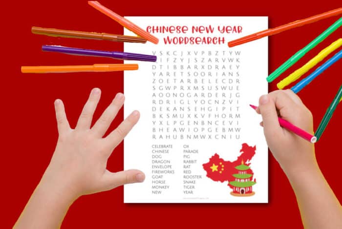 Chinese New Year word search printable