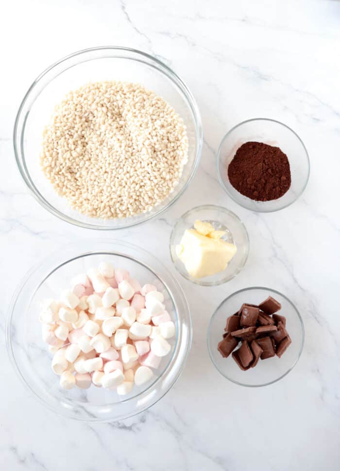 Chocolate rice krispie treats Ingredients