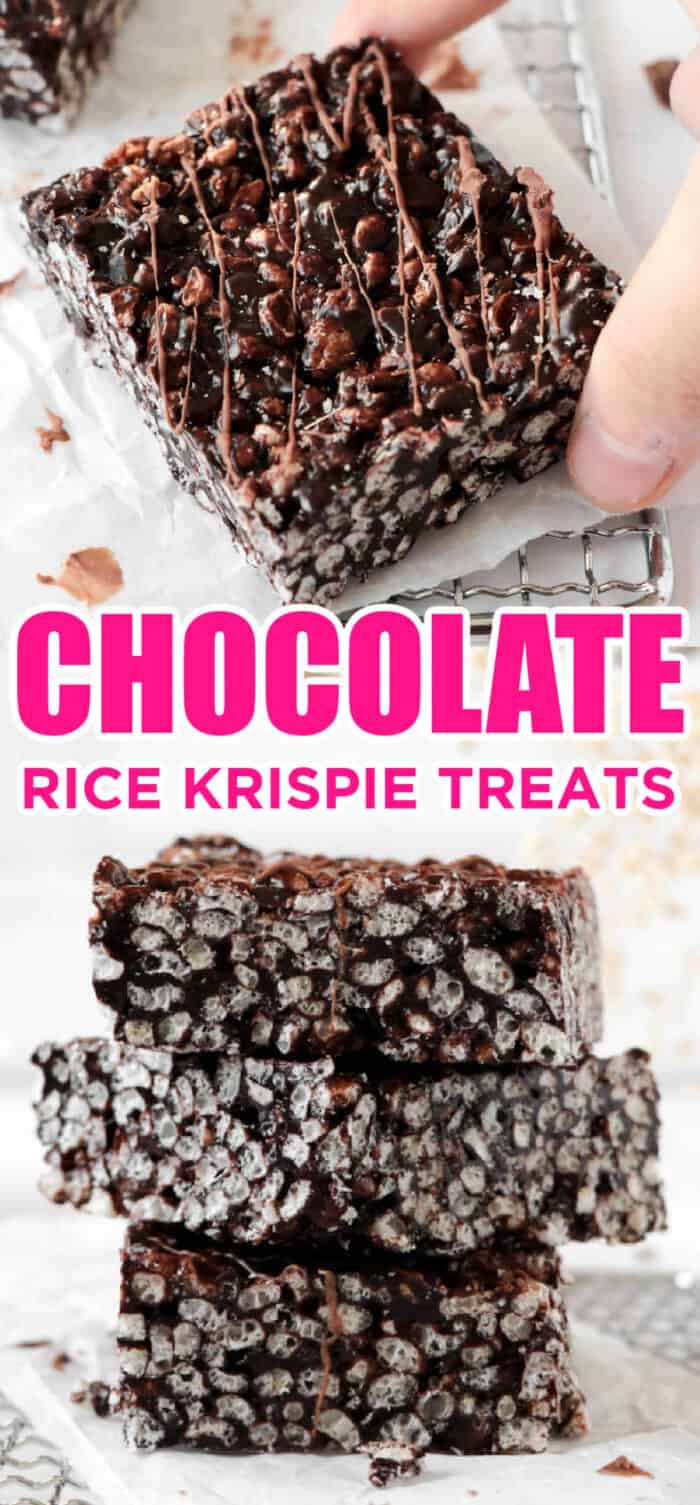 chocolate rice krispie treats with marshmallows