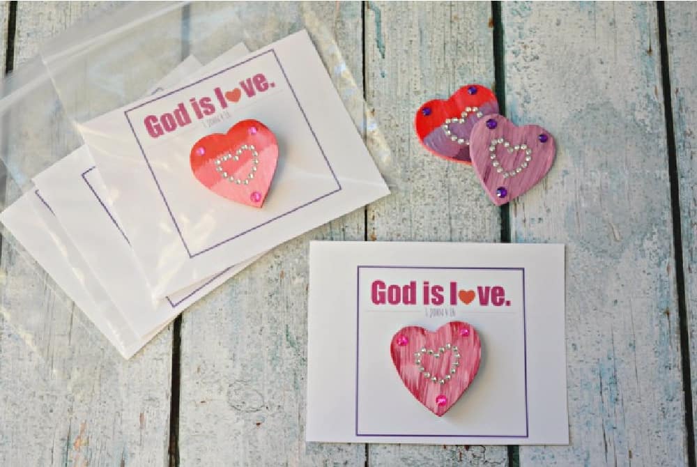 Christian Wooden Heart Magnets