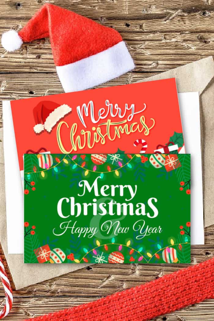 christmas card template printable