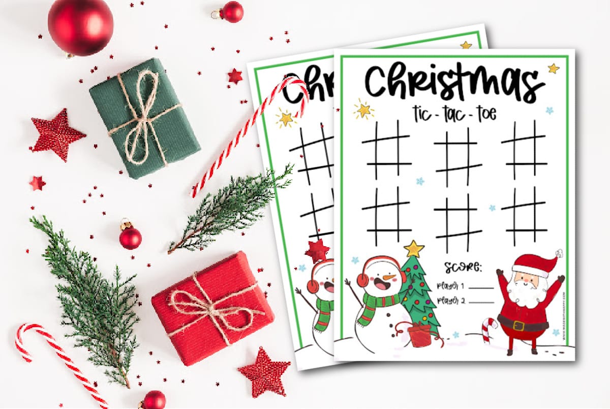 Christmas Elf Tic-Tac-Toe Game, Elf Printable, Instant Download