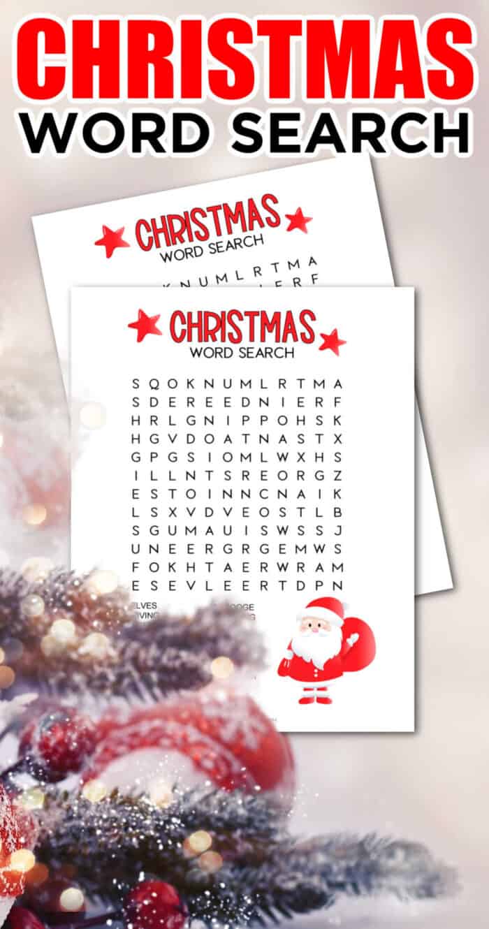 free printable christmas word search