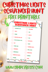 Christmas Lights Scavenger Hunt - Free Printable Game - Made with HAPPY