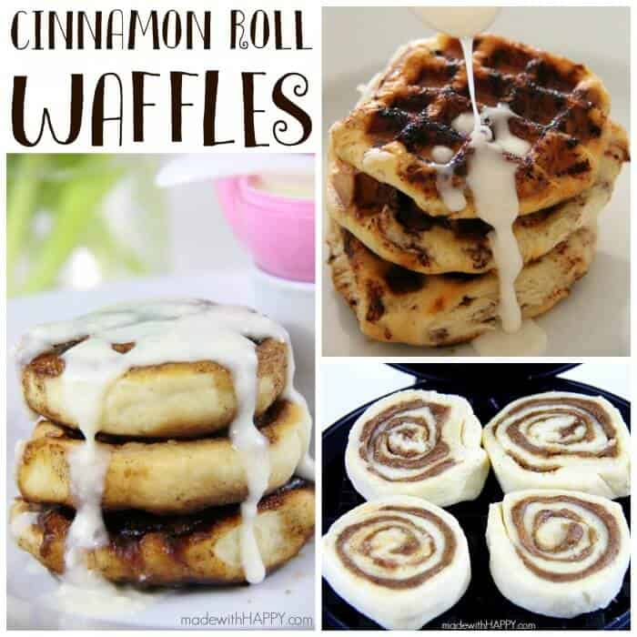 Cinnamon Roll Waffles | Easter Breakfast | Cinnamon Roll with Cream Cheese Icing | www.madewithHAPPY.com