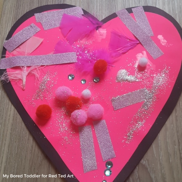 Collage Heart Cards for Toddlers