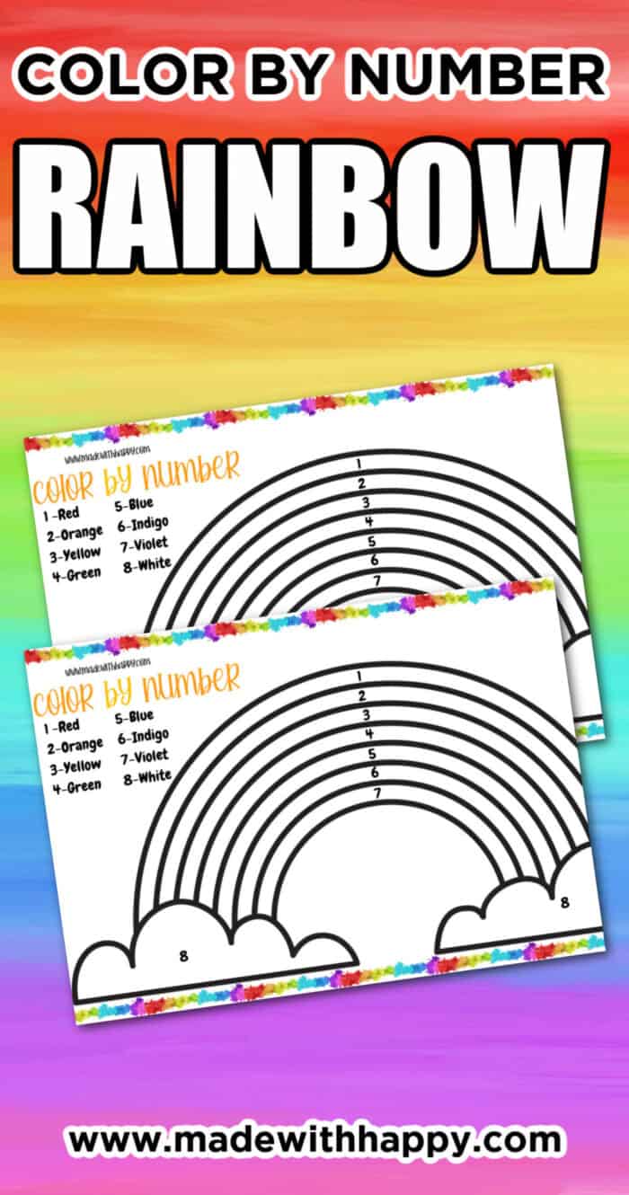 rainbow color by number printables