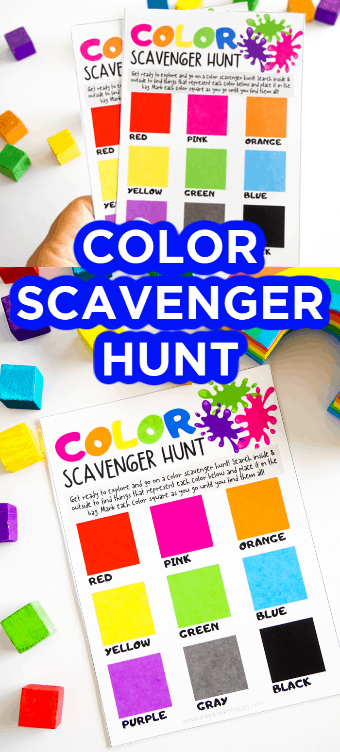 Free Printable Color Scavenger Hunt For Kids Made with HAPPY