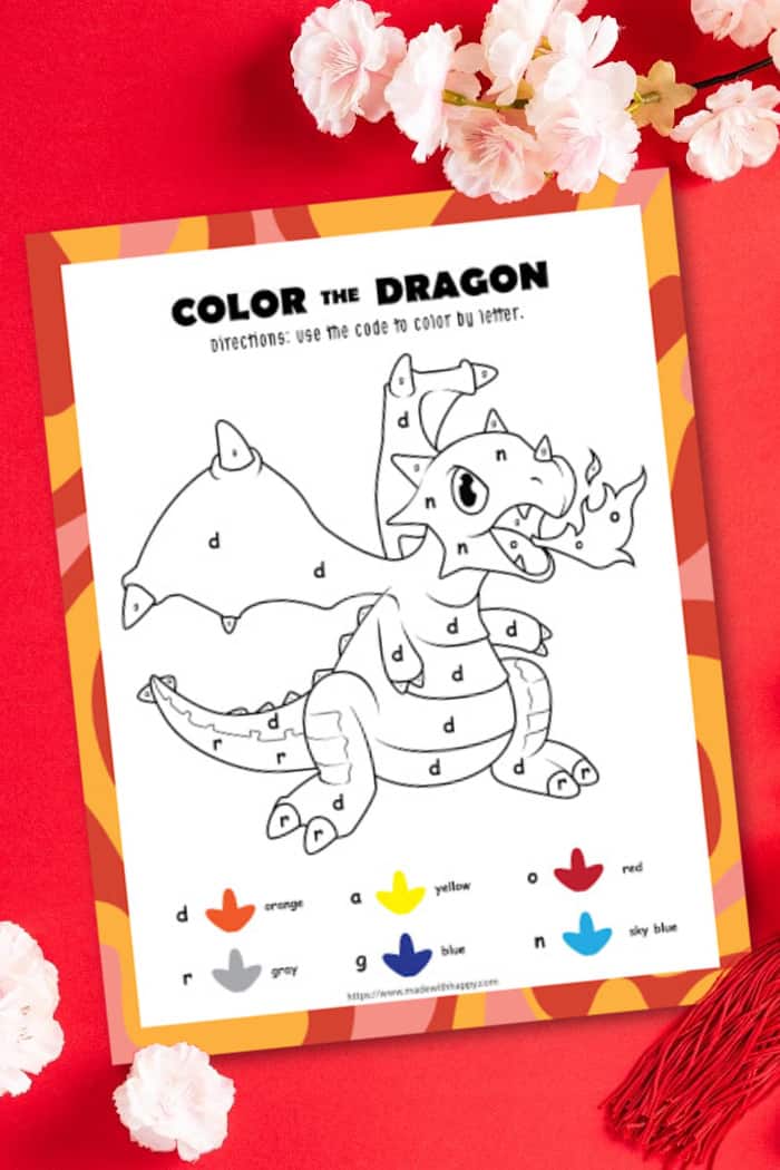 Color By Number Dragon