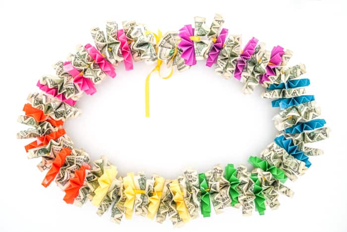 Rainbow Money Lei