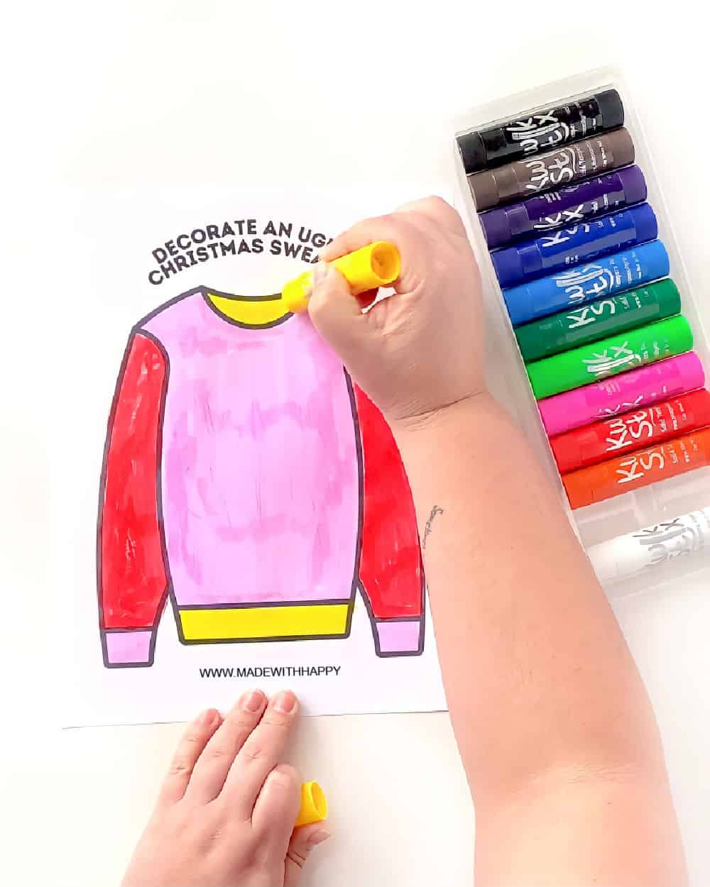 coloring ugly sweater