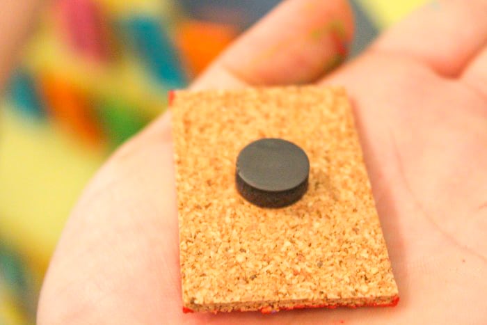 cork glued on magnets
